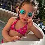 Lunettes, Hand, Vision Care, Goggles, Sunglasses, Eyewear, Swimwear, Happy, Rose, Finger, Bambin, Cool, Swimming Pool, Leisure, Fun, Recreation, Brassiere, Black Hair, Chest, Thigh, Personne