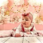 Blanc, Textile, Baby & Toddler Clothing, Happy, Rose, Dress, Baby, Fleur, Bambin, Bois, Enfant, Peach, Room, Ornament, Pattern, Assis, Sweetness, Petal, Linens, Personne, Headwear