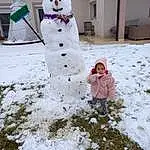 Snowman, Neige, Blanc, World, Freezing, Fun, People, FenÃªtre, Chapi Chapo, Hiver, Recreation, Bambin, Event, Precipitation, Playing In The Snow, Art, Vacation, Arbre, Frost, Personne