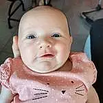 Nez, Visage, Joue, Peau, Head, Lip, Chin, Mouth, Facial Expression, Baby & Toddler Clothing, Human Body, Dress, Sleeve, Baby, Rose, Happy, Bambin, People, Enfant, Bib