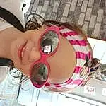 Lunettes, Coiffure, Mouth, Blanc, Vision Care, Sunglasses, Eyelash, Eyewear, Rose, Thigh, Headgear, Fun, Sourire, Personal Protective Equipment, Goggles, Nail, Enfant, Happy, Pattern, Sandal, Personne, Blurred, Joy, Headwear
