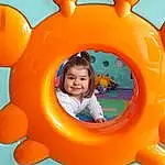 Head, Sourire, Facial Expression, Orange, Happy, Recreation, Fun, Circle, Leisure, Bambin, Enfant, Aire de jeux, Human Settlement, Illustration, Art, Inflatable, Baby & Toddler Clothing, Outdoor Play Equipment, Baby Toys, Personne, Joy