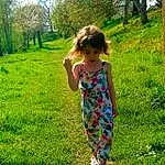 Plante, Green, Arbre, People In Nature, Dress, Sunlight, Herbe, Grassland, Bambin, Happy, Meadow, Fun, Groundcover, Baby & Toddler Clothing, Leisure, Pelouse, Recreation, Enfant, Natural Landscape, Personne