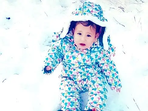 Head, Neige, Yeux, People In Nature, Happy, Freezing, Bambin, Headgear, Baby, Baby & Toddler Clothing, Enfant, Hiver, Recreation, Pattern, Fun, Electric Blue, Assis, Sun Hat, Cap, Herbe, Personne