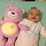 Joue, Peau, Sourire, Head, Textile, Jouets, Happy, Sleeve, Rose, Baby & Toddler Clothing, Baby, Teddy Bear, People, Enfant, Stuffed Toy, Font, Bambin, Icing, Personne, Joy, Headwear
