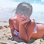 Hair, Swimsuit Top, People On Beach, Vision Care, Sunglasses, Goggles, Brassiere, Swimwear, Lingerie Top, People In Nature, Thigh, Plage, Lingerie, Undergarment, Eyewear, Leisure, Black Hair, Long Hair, Happy, Human Leg, Personne